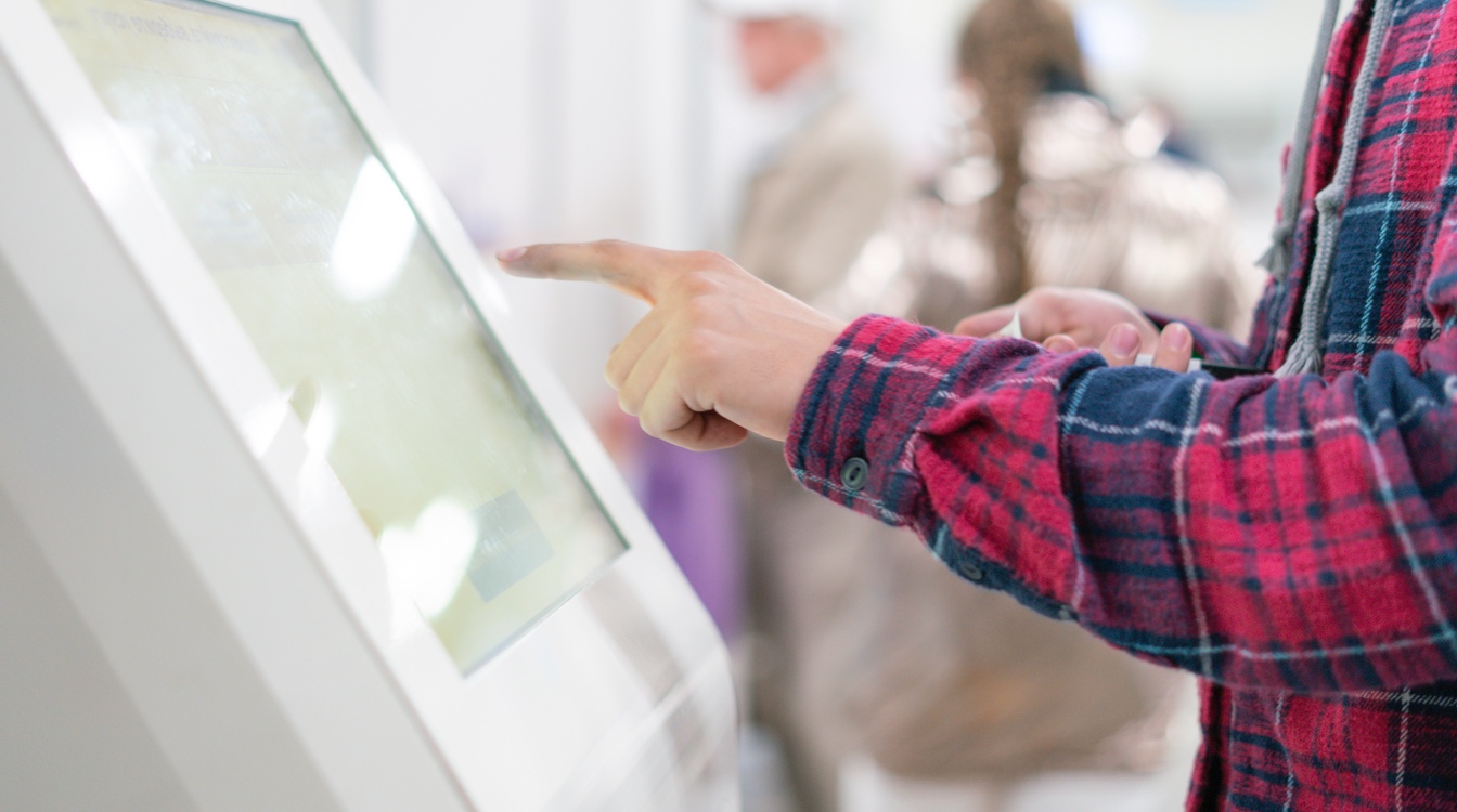 Person at a kiosk