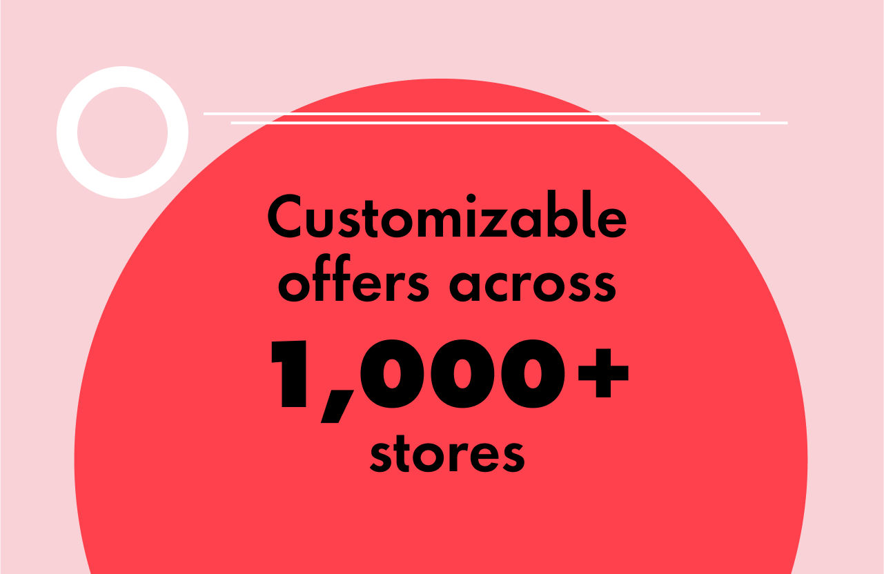 Customizable offers across 1,000+ stores.